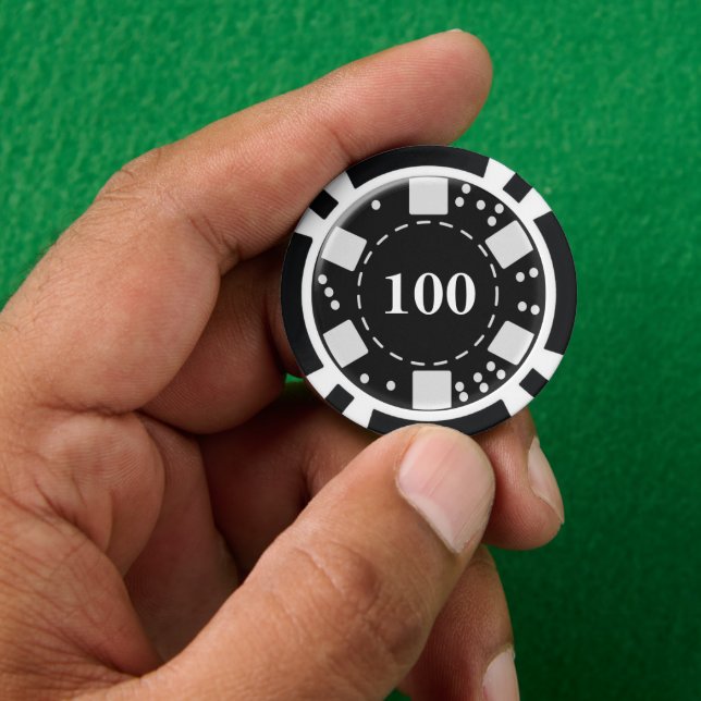 Lot De Jeton De Poker Noir monogrammé 100 (main)