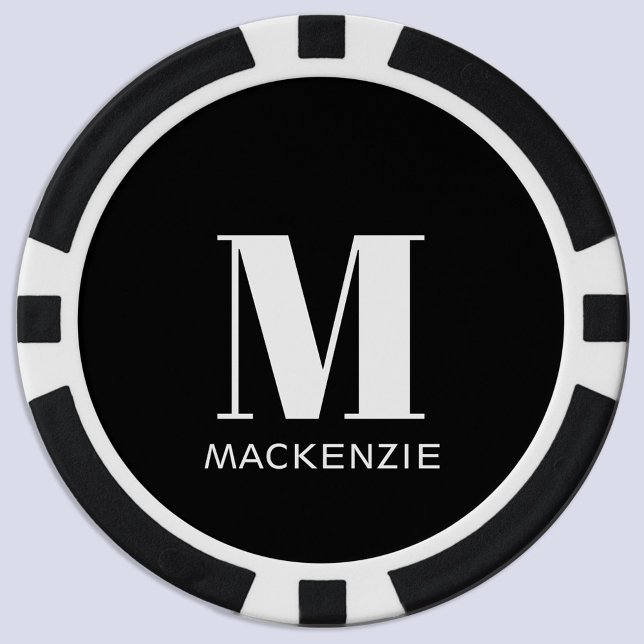 Lot De Jeton De Poker Nom initial du monogramme (Monogram initial name personalized minimalist poker chip)