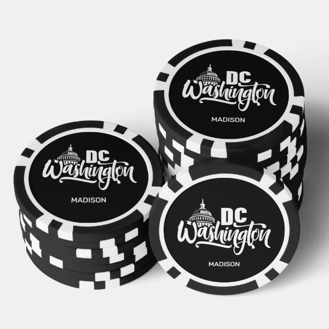 Lot De Jeton De Poker Nom personnalisé & couleur Washington DC (Empiler)