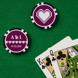Lot De Jeton De Poker Nos Coeurs 8 bits dans le vin