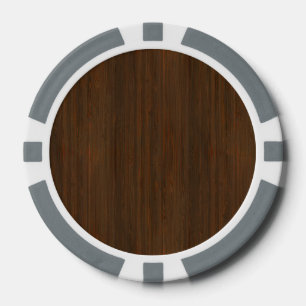 Lot De Jeton De Poker Noyer foncé Brown Bambou en bois Grain Look