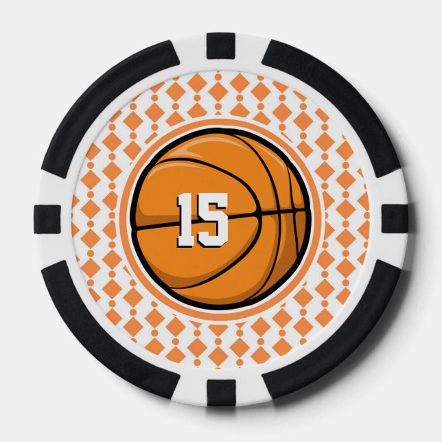 Lot De Jeton De Poker Numéro de basket-ball (Recto)