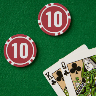 Lot De Jeton De Poker Numéro gras rouge blanc de base