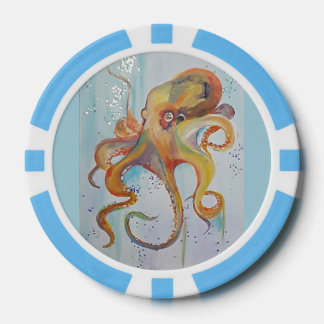 LOT DE JETON DE POKER OCTOPUS THÈME POKER CHIPS FINE ART PAR JP DENYER