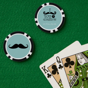 Lot De Jeton De Poker Oeuf Robin noir Humour Moustache bleu