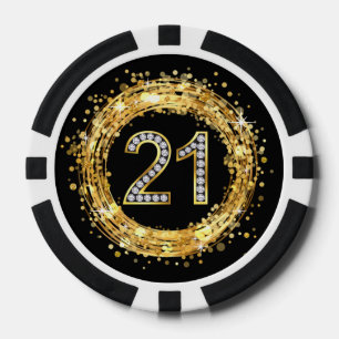 Lot De Jeton De Poker Or des confettis   de Bling de parties