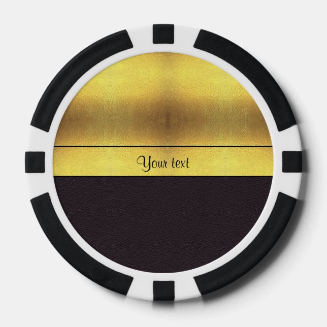 Lot De Jeton De Poker Or et noir élégant (Recto)