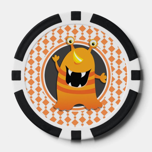 Lot De Jeton De Poker orange monstre (Recto)