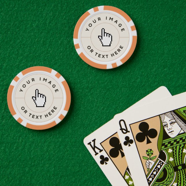 Lot De Jeton De Poker Orange Poker Chips - Personnalisé Ajouter votre im (Table de poker (double))