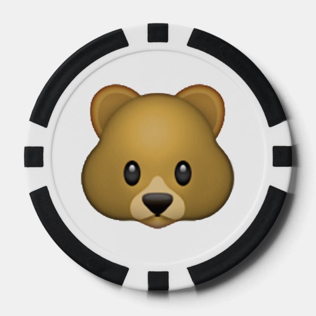 Lot De Jeton De Poker Ours - Emoji (Recto)