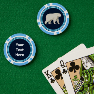 Lot De Jeton De Poker Ours polaire mignon et aurores boréales