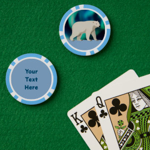 Lot De Jeton De Poker Ours polaire mignon et aurores boréales