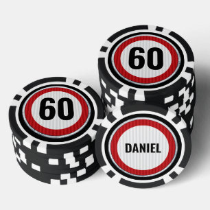 Lot De Jeton De Poker Panneau de limitation de vitesse de 60 ans pour to