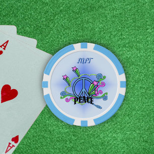 Lot De Jeton De Poker Panneau de Paix Bleue Fancy Parchemins colorés Eto