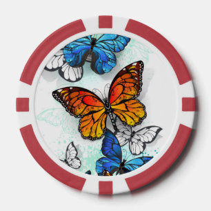 Lot De Jeton De Poker Papillons volants Morpho et Monarch