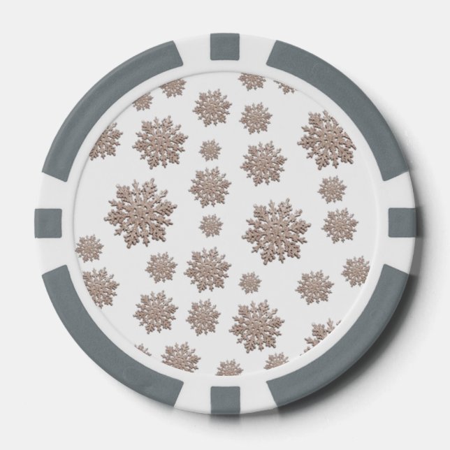 Lot De Jeton De Poker Parties scintillant Snowflakes (Recto)