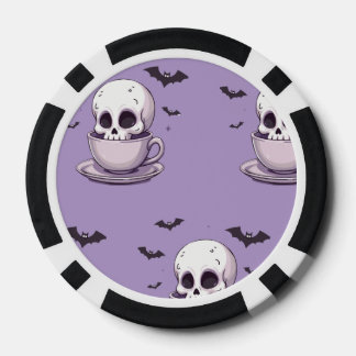 Lot De Jeton De Poker Pastel Goth Skull in Teacup