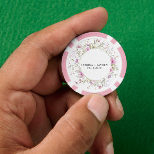 Lot De Jeton De Poker Pastel Shade Blush rose Mariage floral