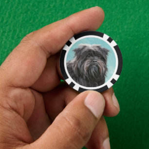 Lot De Jeton De Poker Peinture Affenpinscher - Joli art original chien