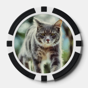 Lot De Jeton De Poker Peinture de chat
