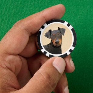 Lot De Jeton De Poker Peinture originale de Manchester Terrier Art anima