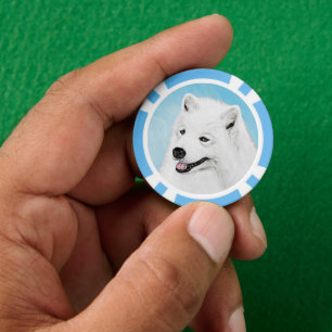 Lot De Jeton De Poker Peinture Samoyed - Cute Original Chien Art