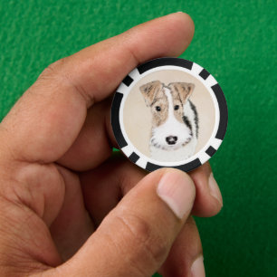 Lot De Jeton De Poker Peinture Terrier de Renard de fil - Cute Original