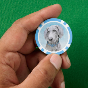 Lot De Jeton De Poker Peinture Weimaraner - Joli art original chien