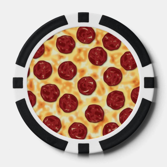 Lot De Jeton De Poker Pepperoni Pizza Motif (Recto)