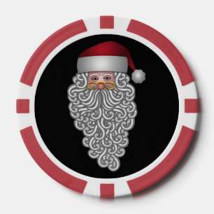 Lot De Jeton De Poker Père Noël festive avec barbe bouclée