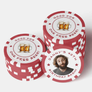 Lot De Jeton De Poker Personalized Funny Photo Good For One Beer Bar