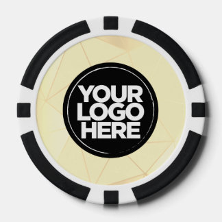 Lot De Jeton De Poker Personalized Logo and Text Geometric Gold