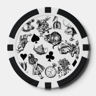 Lot De Jeton De Poker Personnages classiques d'Alice aux pays des mervei