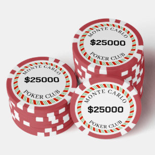 Lot De Jeton De Poker Personnalisé Monte Carlo Smooth 25000 $ 14 Gram