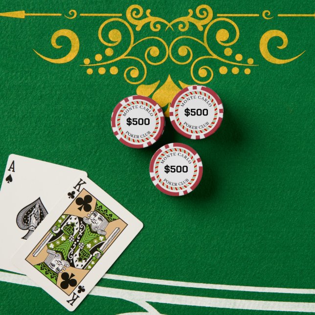 Lot De Jeton De Poker Personnalisé Monte Carlo Smooth 500 $ 14 Gram (Table de poker (pile))