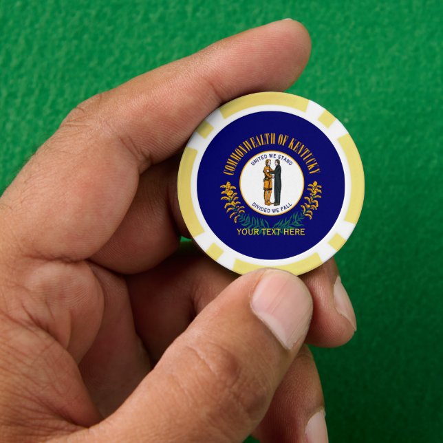 Lot De Jeton De Poker Personnalisé Votre Texte Drapeau d'État du Kentuck (main)