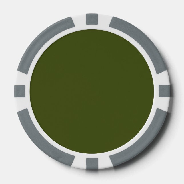 Lot De Jeton De Poker Personnaliser couleur Accent vert olive (Recto)