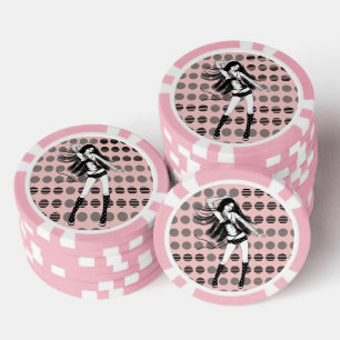 Lot De Jeton De Poker petite amie danseuse rose