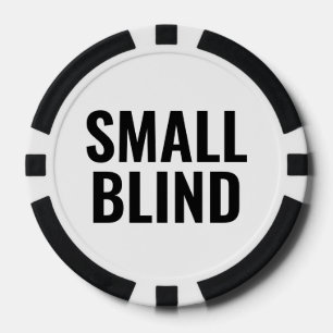 Lot De Jeton De Poker Petite Blind Simple Texte Noir et Blanc