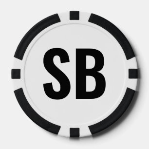 Lot De Jeton De Poker Petites Blinds SB Textes Simples Noirs Blancs Jeto