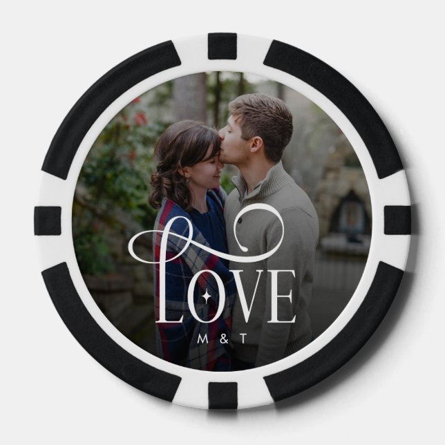 Lot De Jeton De Poker Photo de couples fiancés sur mesure avec écriture  (Recto)
