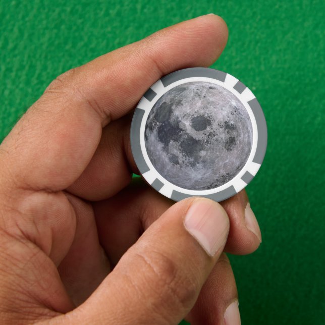 Lot De Jeton De Poker Photo de lune grise (main)