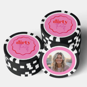 Lot De Jeton De Poker Photo personnalisée 30e anniversaire Poker Chip Di