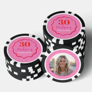 Lot De Jeton De Poker Photo personnalisée 30e anniversaire Poker Chip ro
