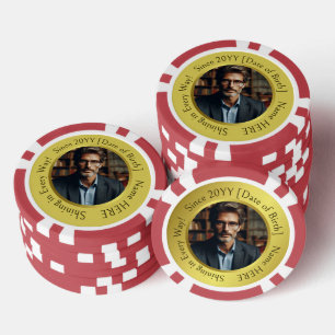 Lot De Jeton De Poker Photo personnalisée et inspirante Anniversaire d'o