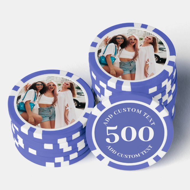 Lot De Jeton De Poker Photo personnalisée violet numéroté 500 jeu de val (Empiler)