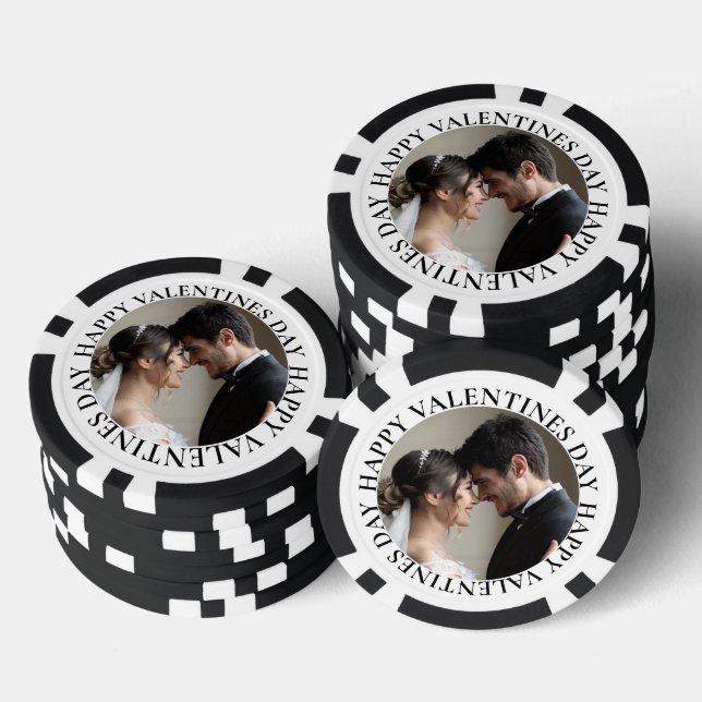 Lot De Jeton De Poker Photo simple Saint Valentin (Empiler)