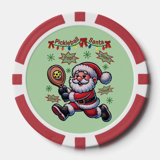 Lot De Jeton De Poker Pickleball Père Noël Noël (Recto)