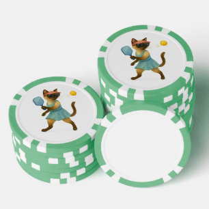 Lot De Jeton De Poker Pickleball pour amoureux de les chats siamois
