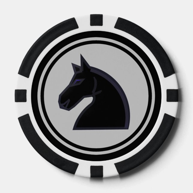 Lot De Jeton De Poker Pièce d'échecs du chevalier noir (Recto)